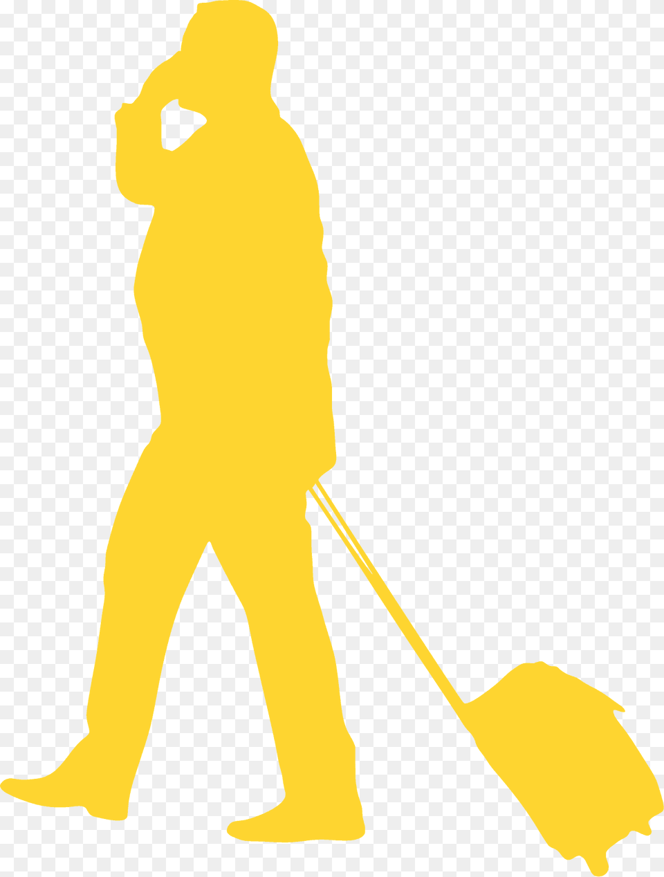 Traveling Man Silhouette, Cleaning, Person, Adult, Male Free Png