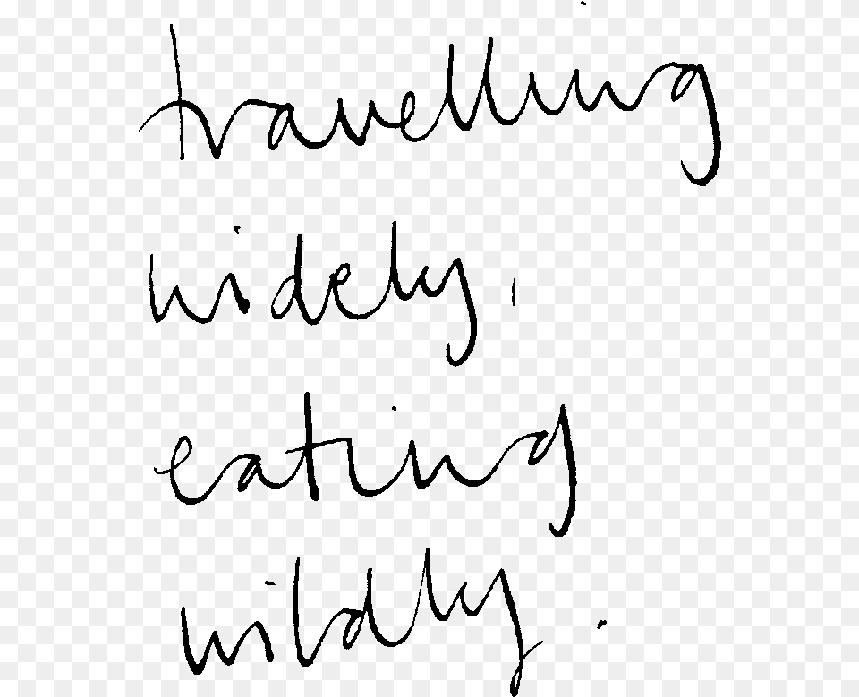 Travelling Widely Eating Wildly Calligraphy, Gray Png Image