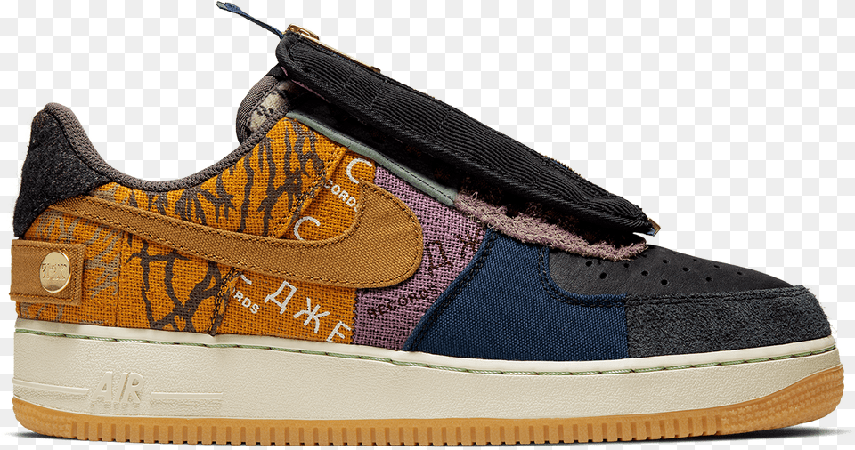 Travis Scott Air Force 1 2019, Clothing, Footwear, Shoe, Sneaker Png