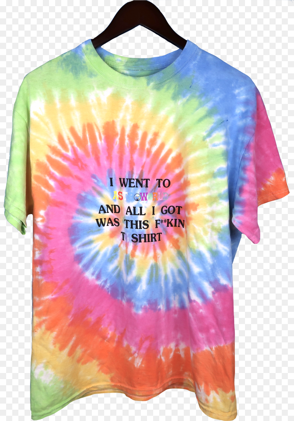 Travis Scott Astroworld Tie Dye T Shirt, Clothing, T-shirt, Adult, Male Free Png Download