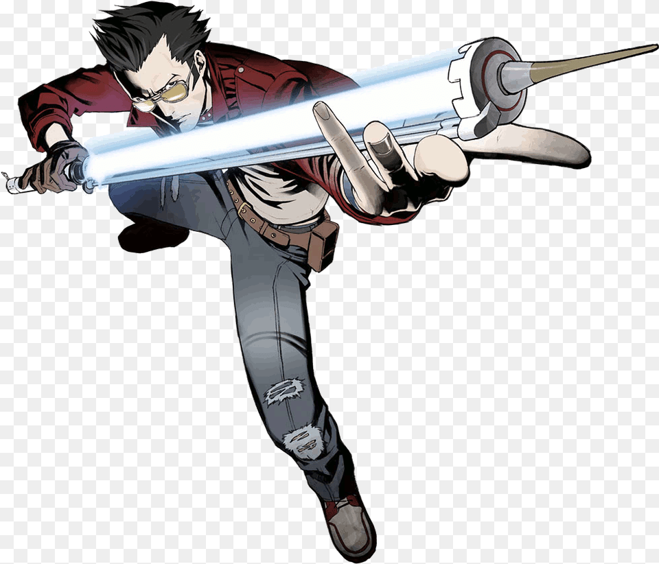 Travis Touchdown No More Heroes Artwork, Book, Comics, Publication, Person Free Png Download