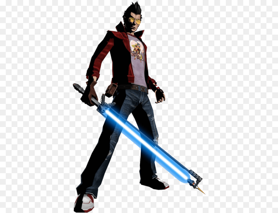 Travis Touchdown Travis No More Heroes, Weapon, Sword, Person, Man Png