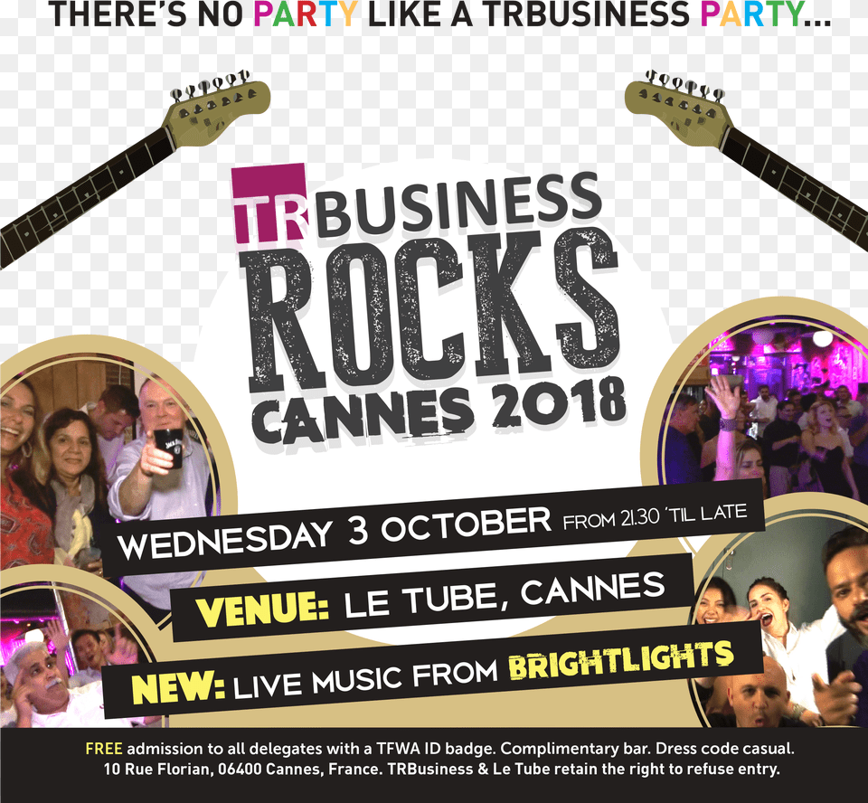 Trbusiness Rocks Cannes18 October October, Poster, Advertisement, Person, Musical Instrument Free Transparent Png