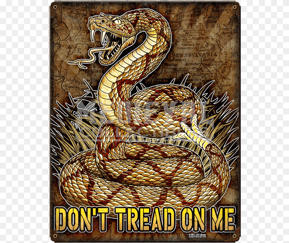 Tread On Me Vintage Steel Sign Past Time Signs Vs T441 Dont T, Animal, Reptile, Snake Free Transparent Png