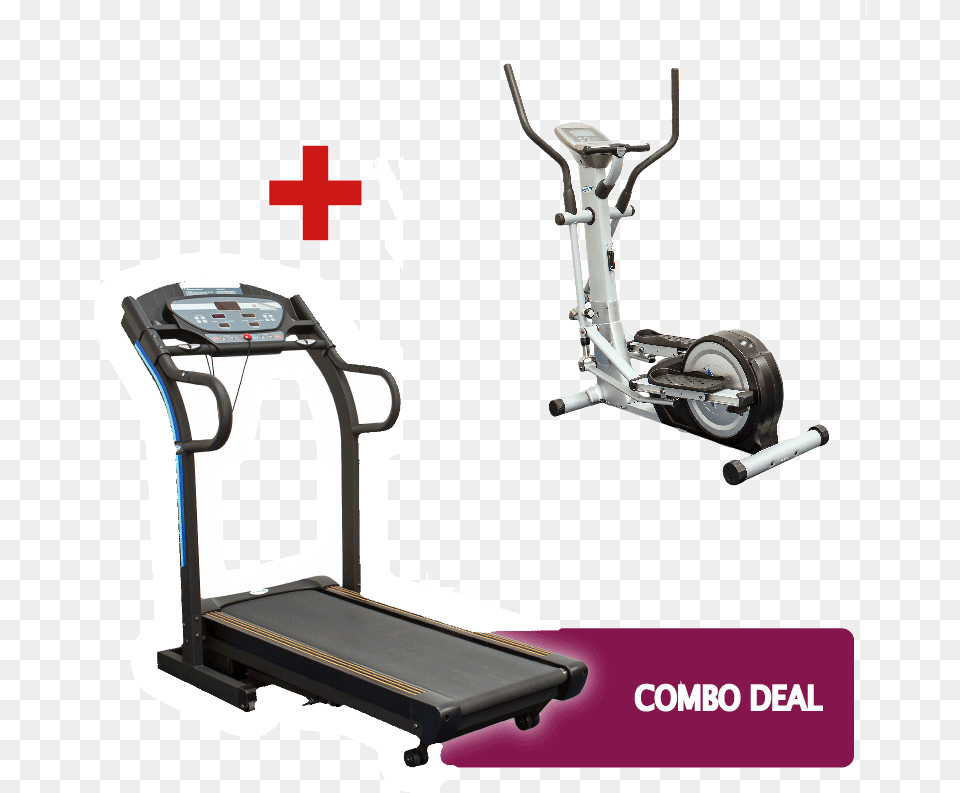 Treadmill And Cross Trainer Combo Deal Exercise Bike And Cross Trainer, Machine, First Aid Png