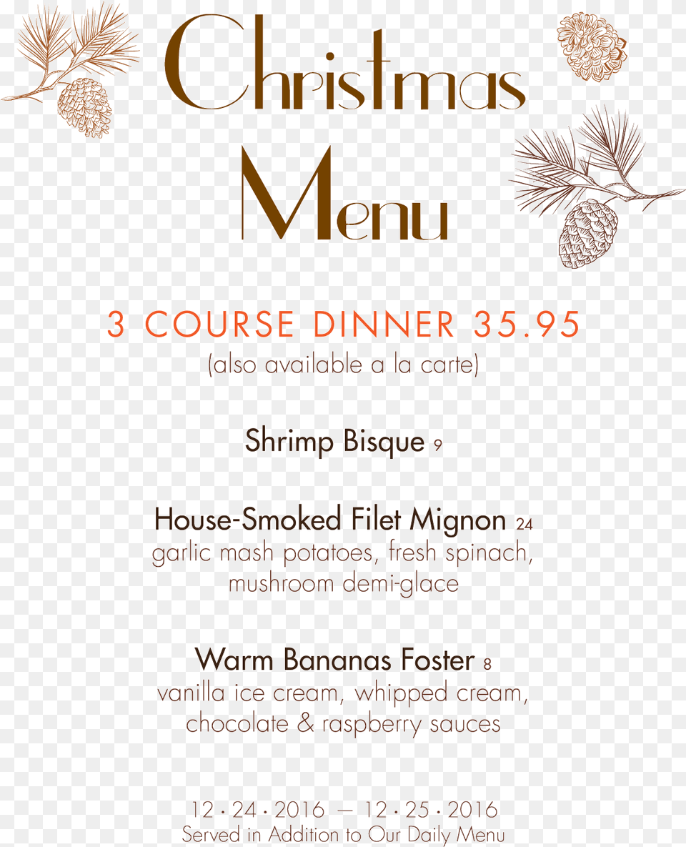 Treadwell Park Christmas Menu 2016 V1, Advertisement, Poster, Herbal, Herbs Free Png Download