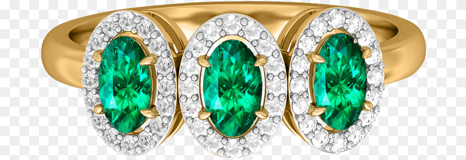 Treasure Box Garland Oval Original Emerald 18kt Yellow Gold Engagement Ring, Accessories, Gemstone, Jewelry, Ornament Free Png