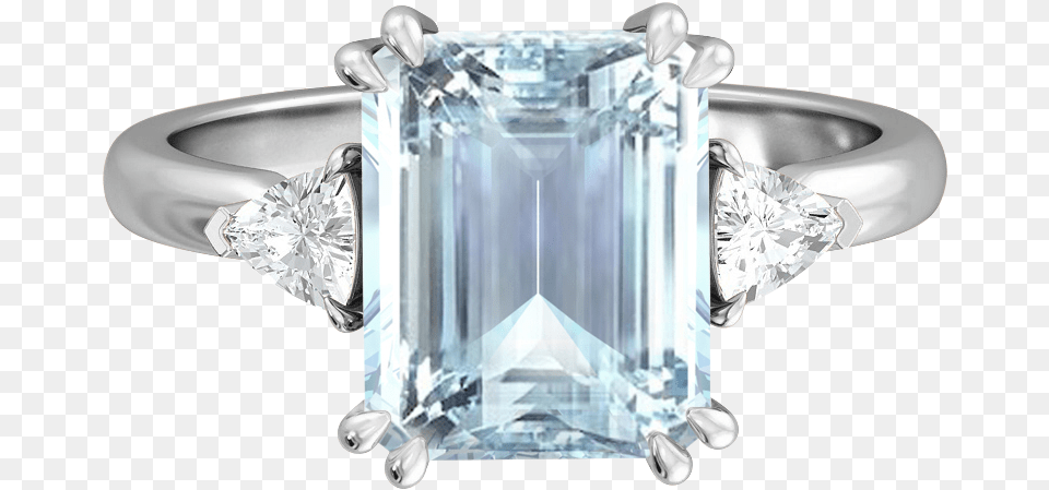 Treasure Box Trilogy Emerald Original Aquamarine Platinum Engagement Ring, Accessories, Diamond, Gemstone, Jewelry Free Transparent Png