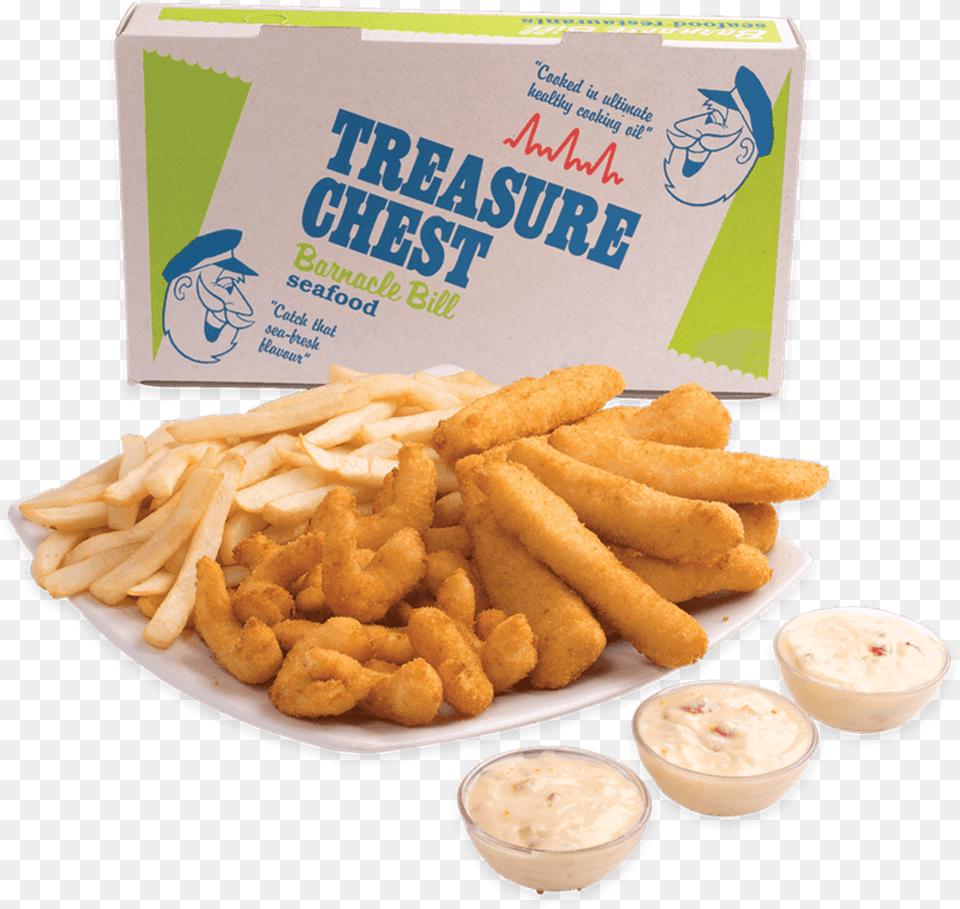Treasure Chest, Food, Fried Chicken, Fries, Nuggets Png Image