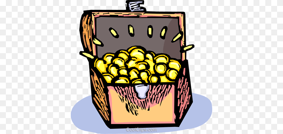 Treasure Chest Full Of Gold Pieces Royalty Vector Clip Art, Food, Fruit, Plant, Produce Png