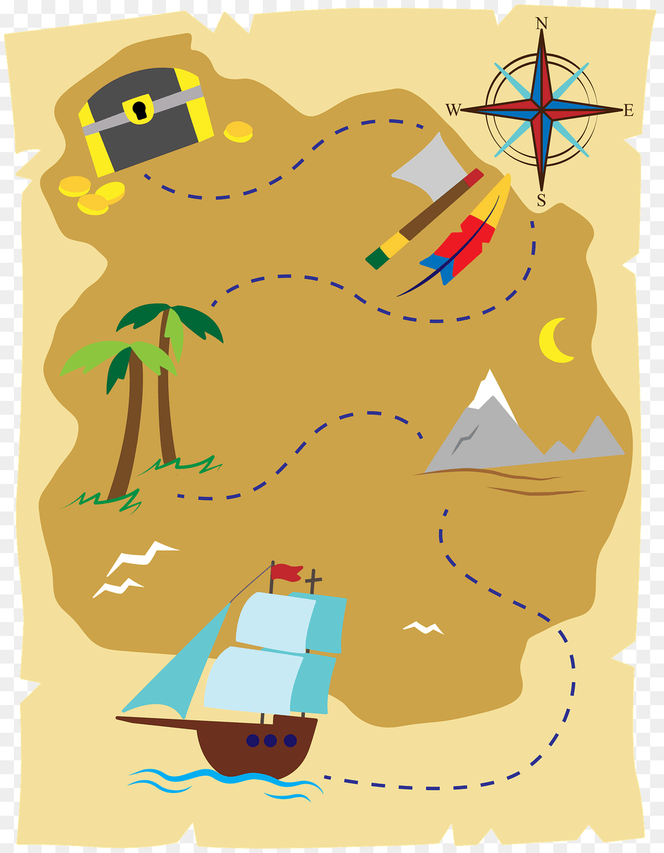 Treasure Chest Map Clipart, Art, Baby, Person Free Transparent Png