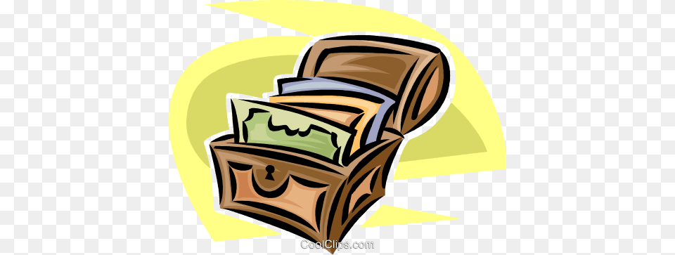 Treasure Chest With Documents Royalty Vector Clip Art, Furniture, Chair Png
