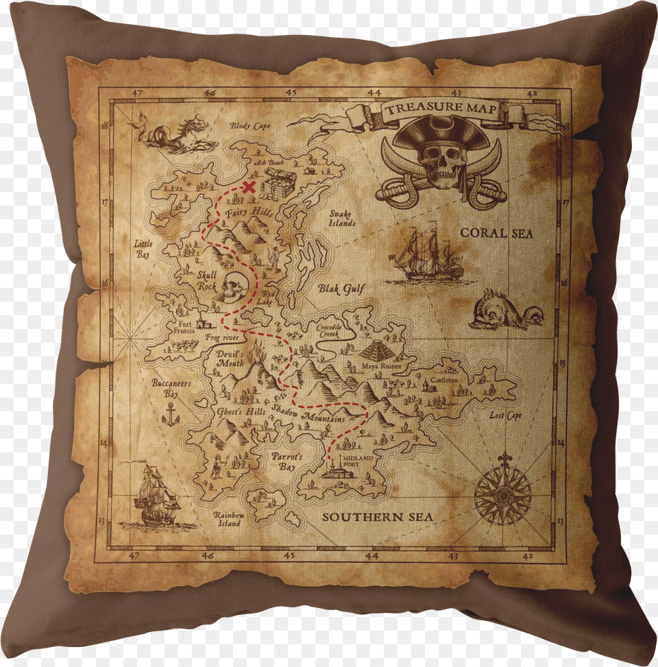 Treasure Map Pillow Servilletas Mapa Tesoro Png Image
