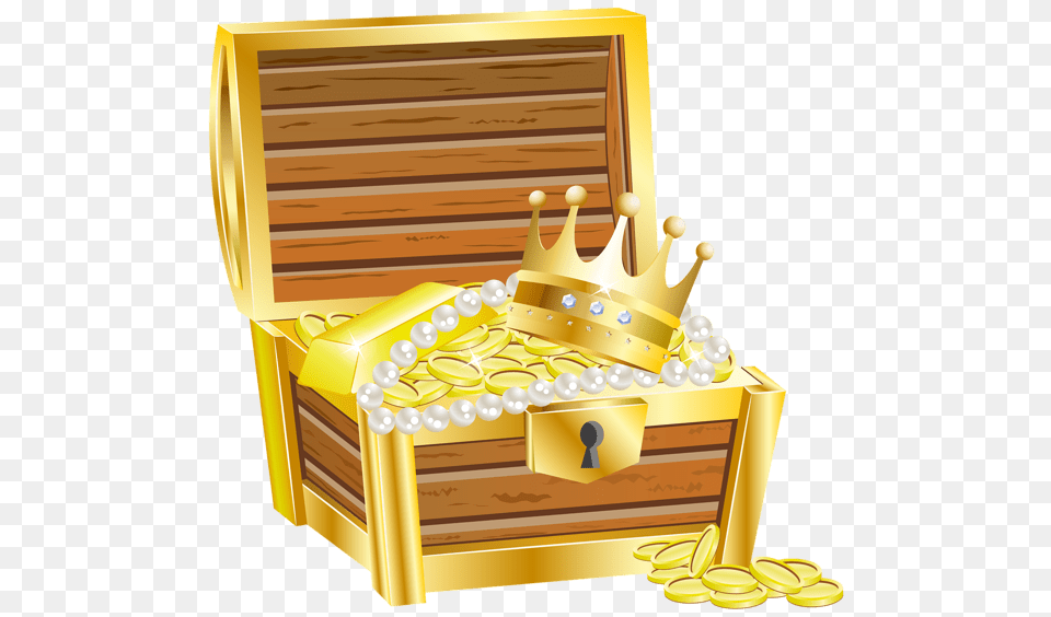 Treasure With Crown And Jewels Free Transparent Png