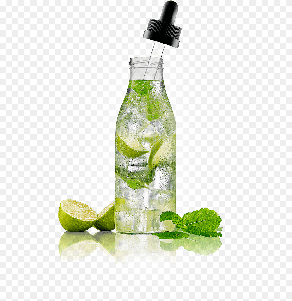 Treat Yourself Glass Bottle, Alcohol, Beverage, Cocktail, Mojito Free Png Download