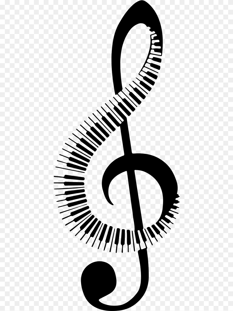 Treble Clef, Gray Free Transparent Png