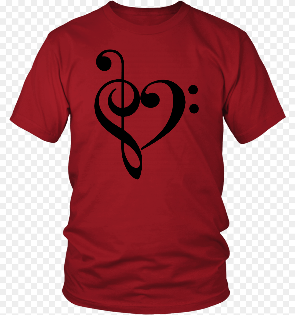 Treble Clef Amp Bass Clef Heart Shape Treble Clef Bass Clef Heart, Clothing, T-shirt, Shirt, Symbol Free Png Download