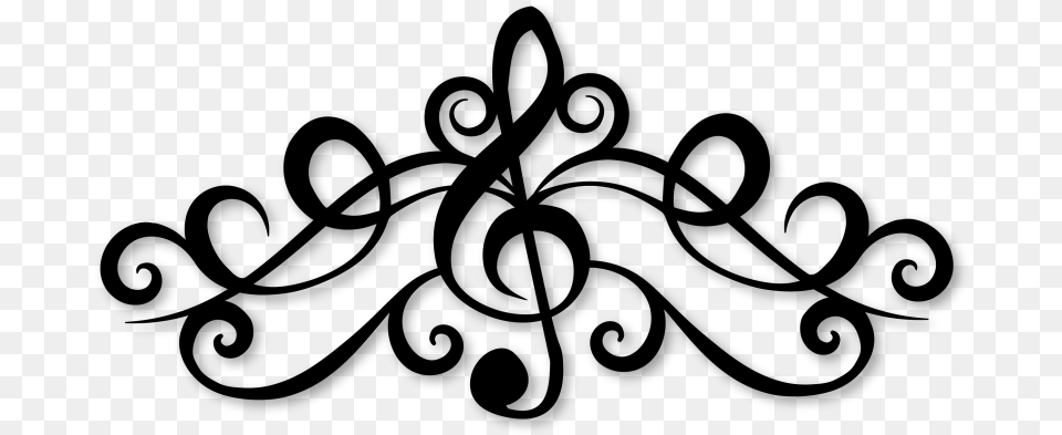 Treble Clef Flourishes Download Treble Clef Flourish, Gray Png Image