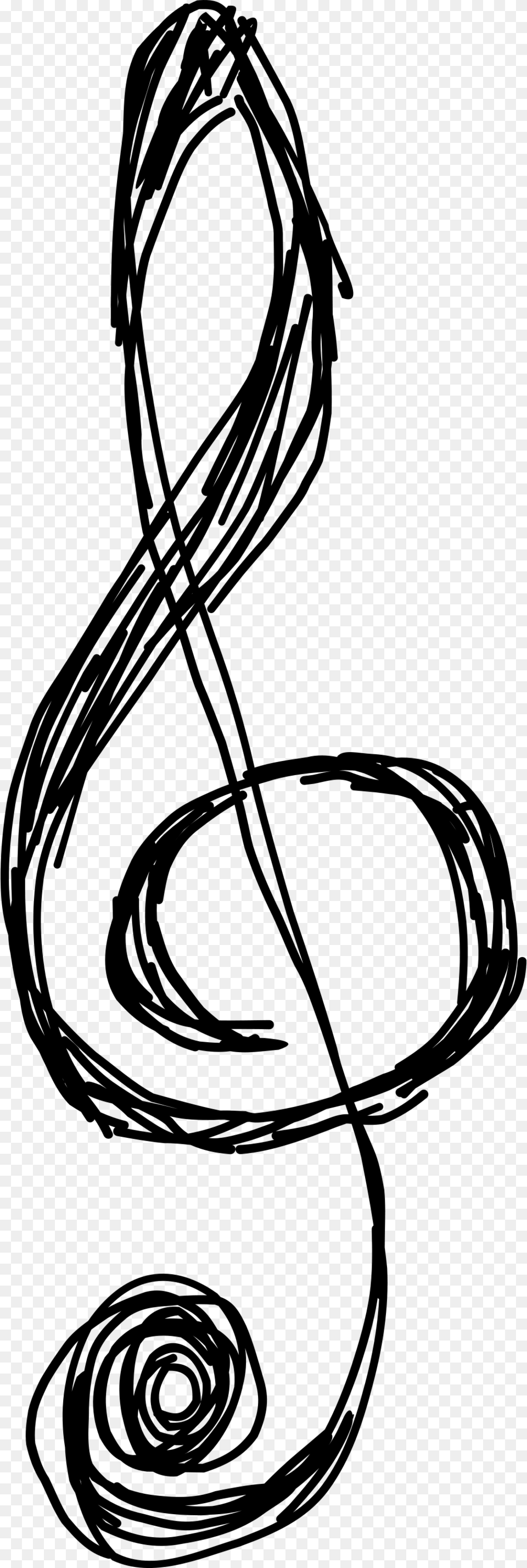 Treble Clef Stock Photo Illustration Of A Treble Clef, Gray Free Png Download