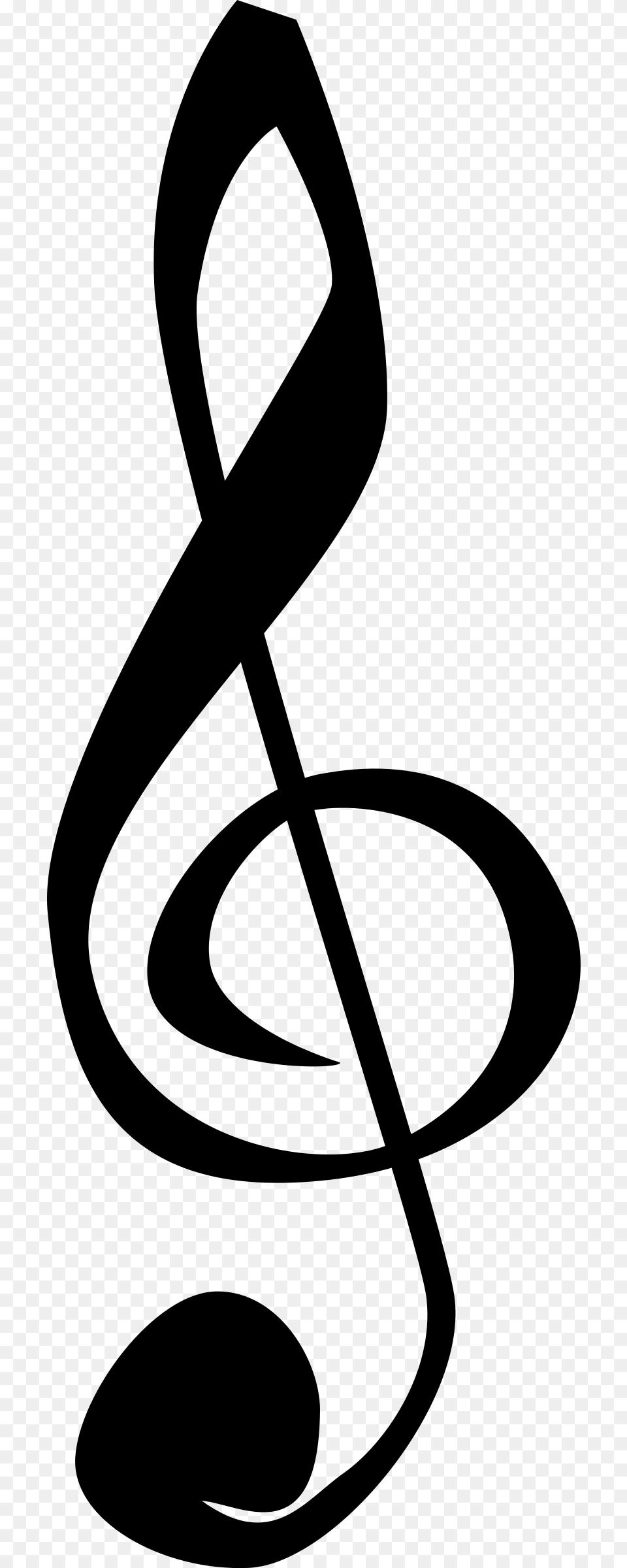 Treble Clef No Background, Gray Free Png