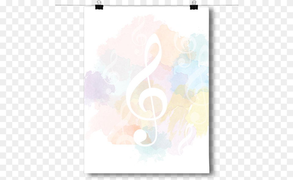 Treble Clef Watercolor Treble Clef Watercolor, Text, Art, Graphics, Blackboard Free Png