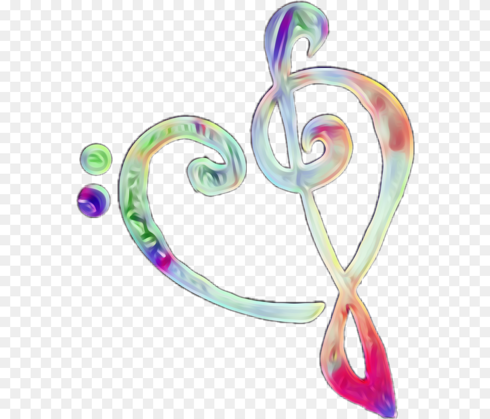 Trebleclef Bassclef Heart Music Illustration, Purple, Smoke Pipe Png