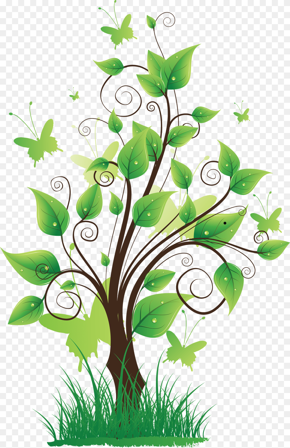 Tree, Art, Floral Design, Graphics, Green Png Image