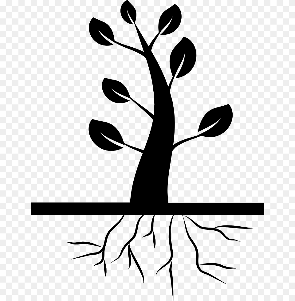 Tree And Roots Tree With Roots Icon, Stencil, Art, Silhouette, Animal Free Transparent Png