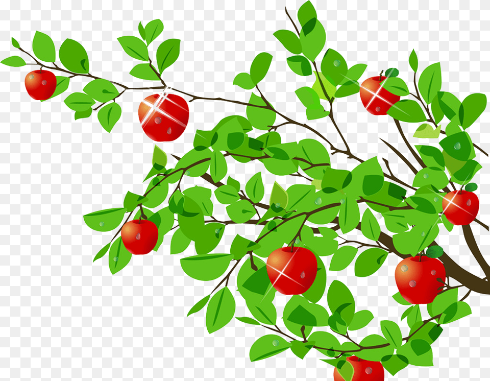 Tree Apple Cartoon Apple Tree Cartoon, Food, Fruit, Plant, Produce Free Transparent Png