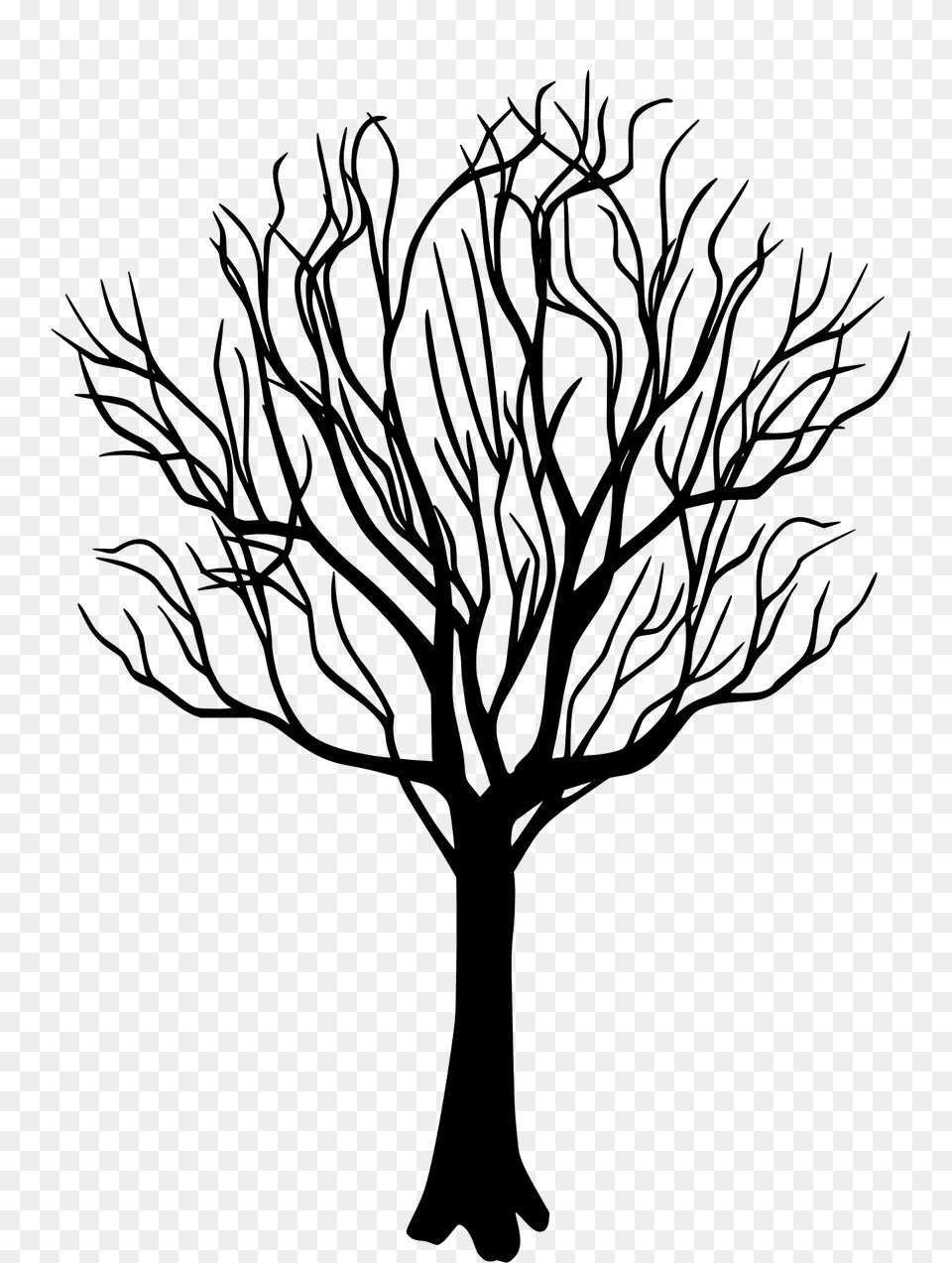 Tree Bare Of Leaves Silhouette, Art, Plant, Drawing Free Png Download