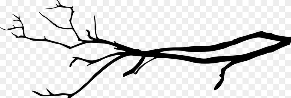 Tree Branch Silhouette, Gray Free Transparent Png