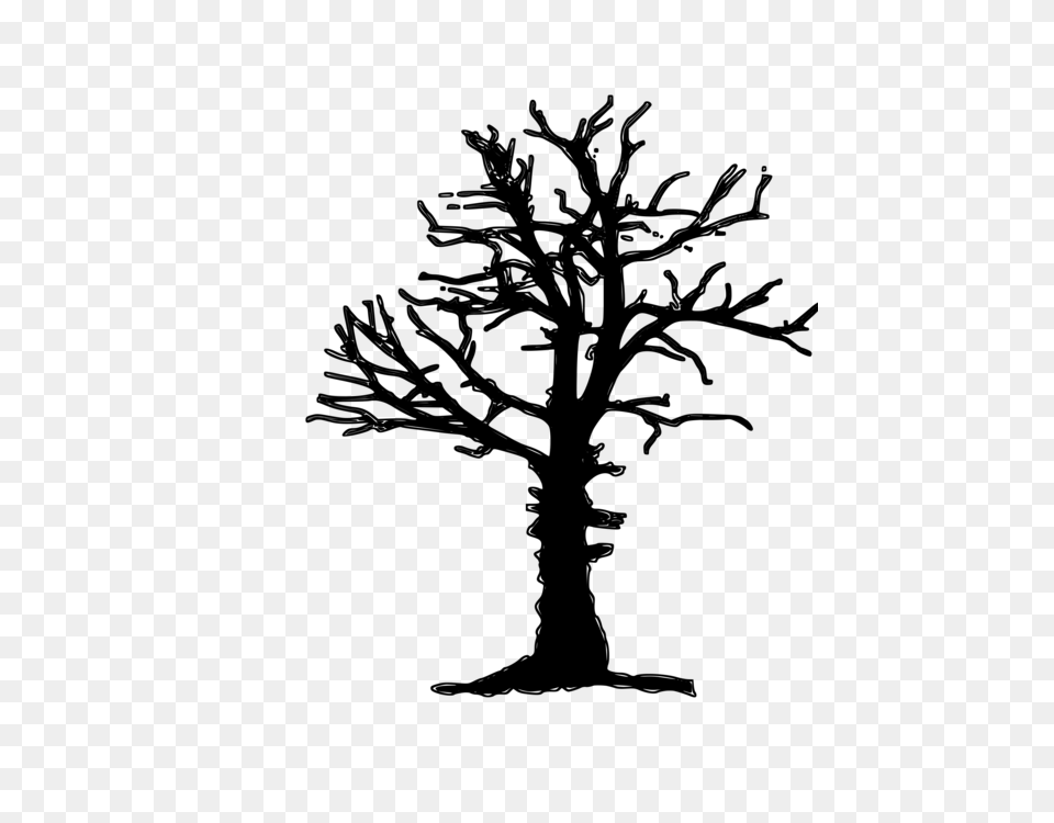 Tree Branch Snag Trunk Drawing, Gray Free Png