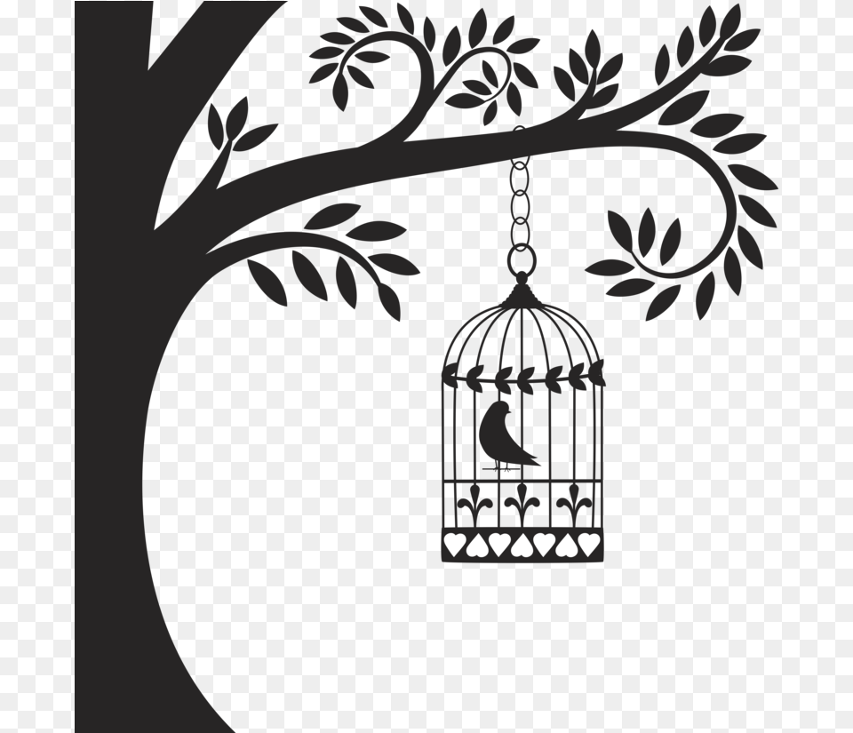 Tree Cage Stock Bird In Cage, Chandelier, Lamp, Art Free Png
