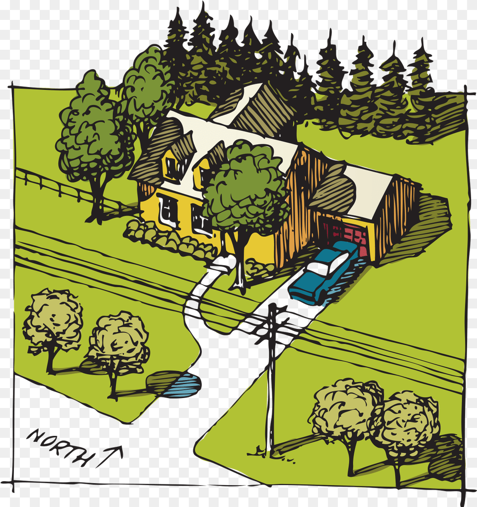 Tree Care Tips U0026 Techniques Cartoon, Neighborhood, Plant, Grass, Architecture Png Image