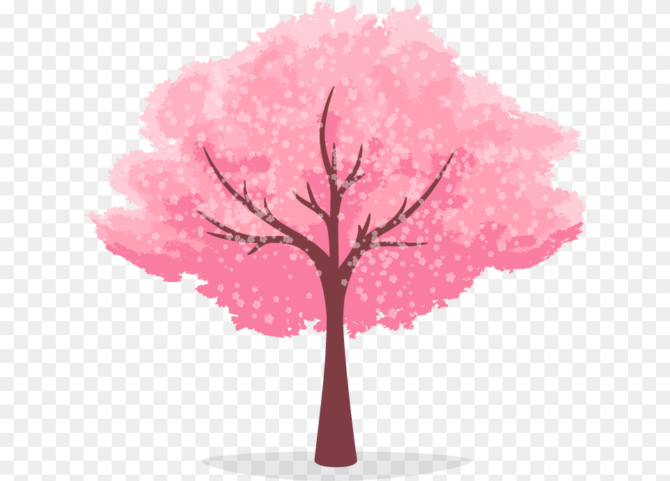 Tree Cherry Blossom Tree Cartoon Clipart Full Size Cherry Blossom Tree Animated, Flower, Plant, Cherry Blossom, Person Png