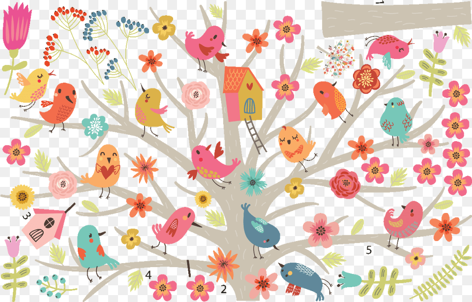Tree Clipart Bird Family Nest, Art, Pattern, Floral Design, Graphics Free Transparent Png