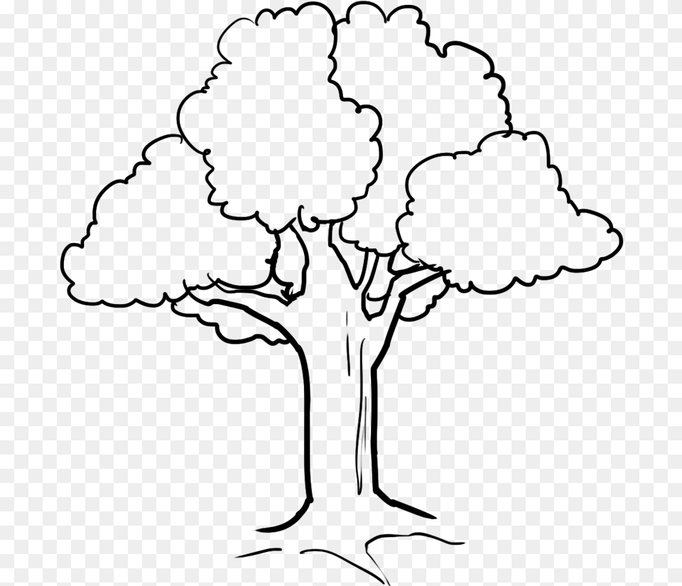 Tree Clipart Black And White, Gray Free Png Download