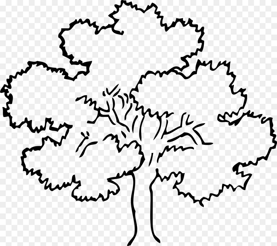 Tree Clipart Black And White, Stencil, Art, Baby, Person Free Png