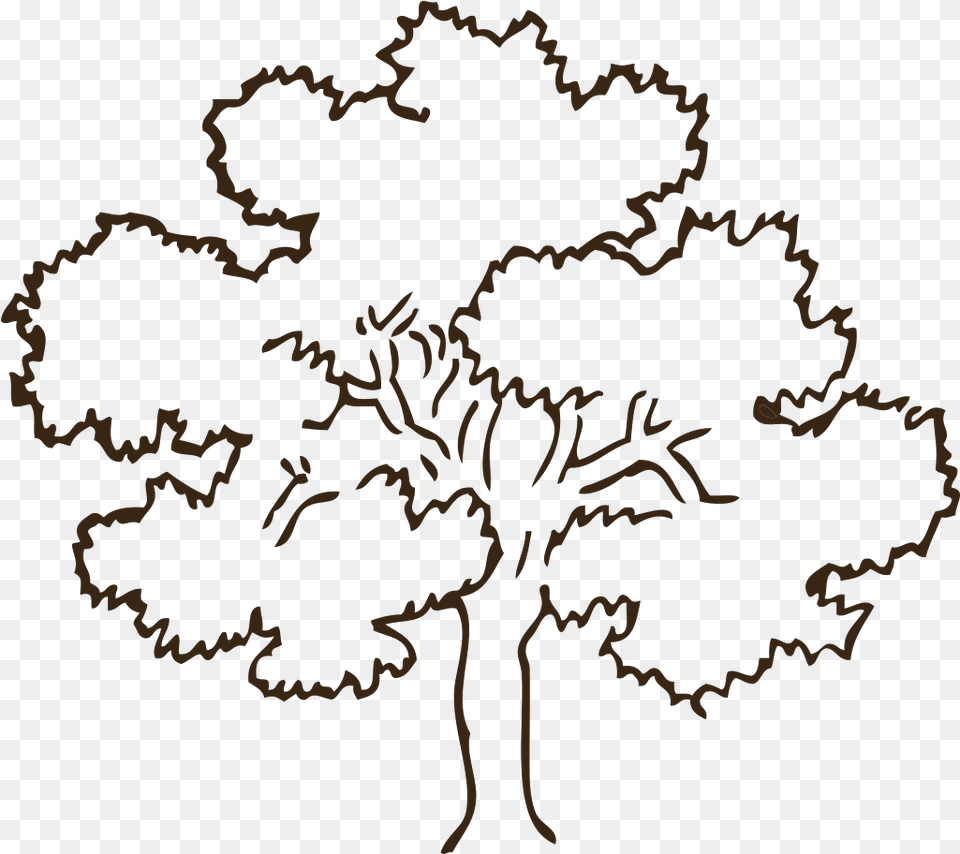 Tree Clipart Black And White, Pattern, Silhouette, Outdoors, Nature Free Png