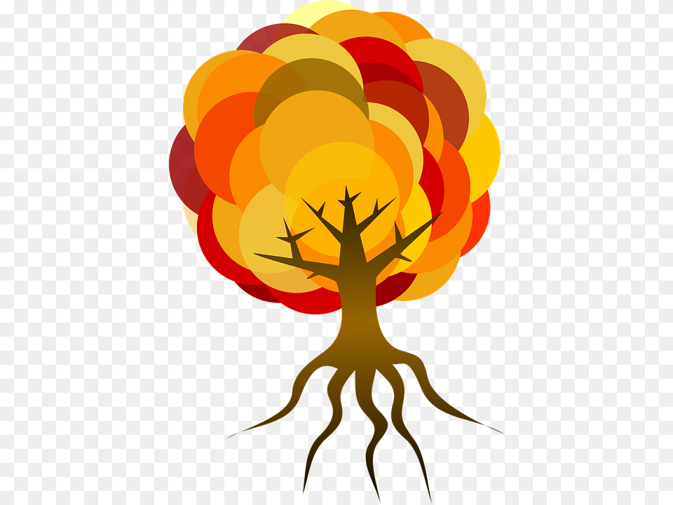 Tree Clipart With Roots, Fire Free Png