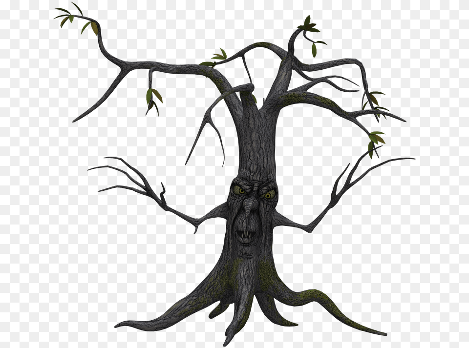 Tree Digital Art Isolated Without Leaves Leafless Halloween Tree Silhouette, Plant, Tree Trunk, Drawing, Wood Png