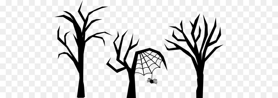 Tree Drawing Haunted House Forest Spooky Tree Clipart, Gray Free Png
