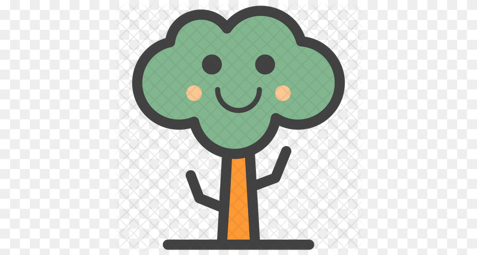 Tree Emoji Icon Cartoon, Animal, Elephant, Mammal, Wildlife Free Png
