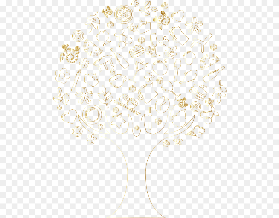 Tree Gold Computer Icons Abstract Tree Outline No Background, Accessories, Chandelier, Lamp, Jewelry Png Image