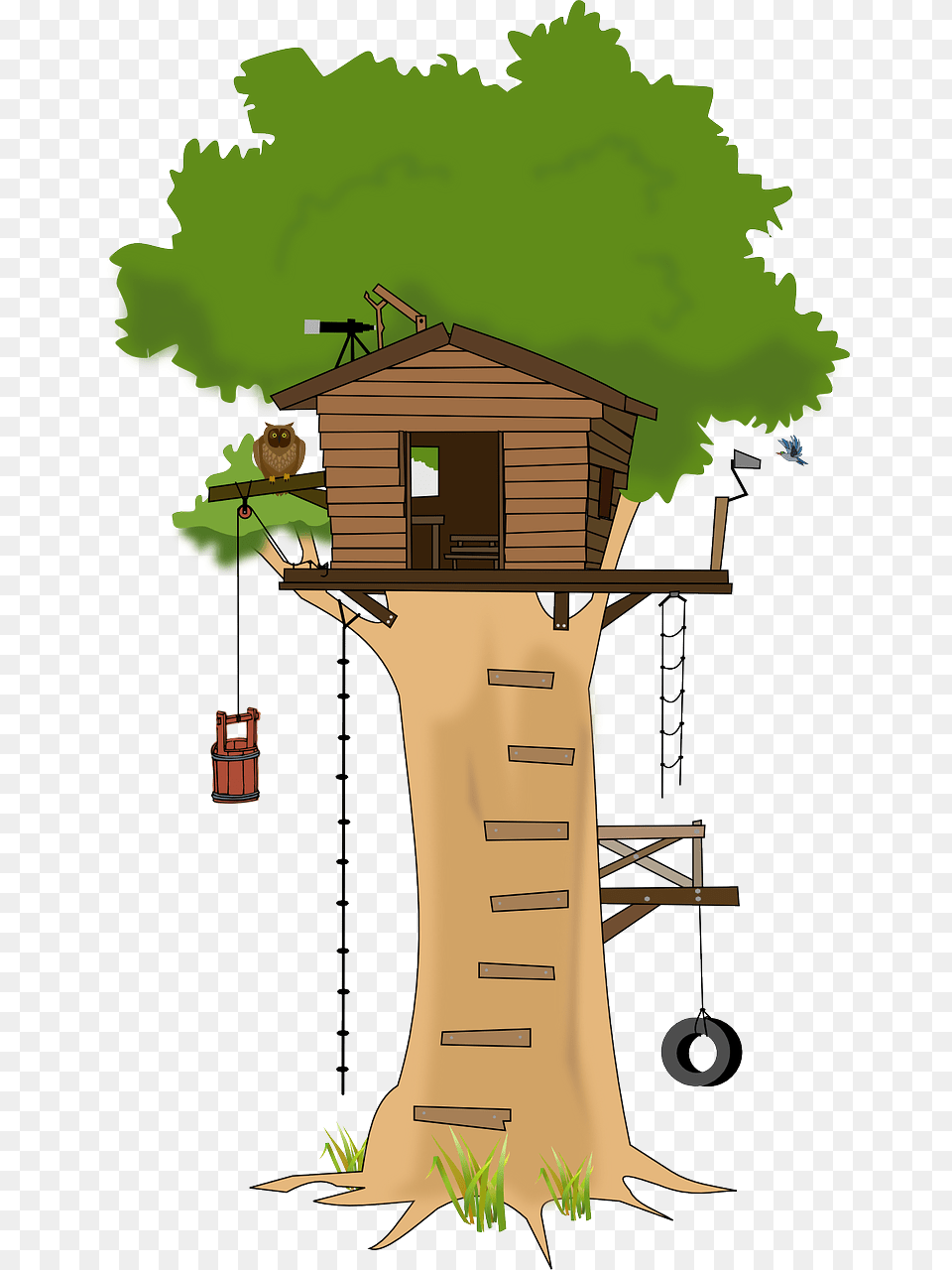 Tree House Format Ultra Background V Tree House Cartoon, Architecture, Building, Cabin, Housing Free Png
