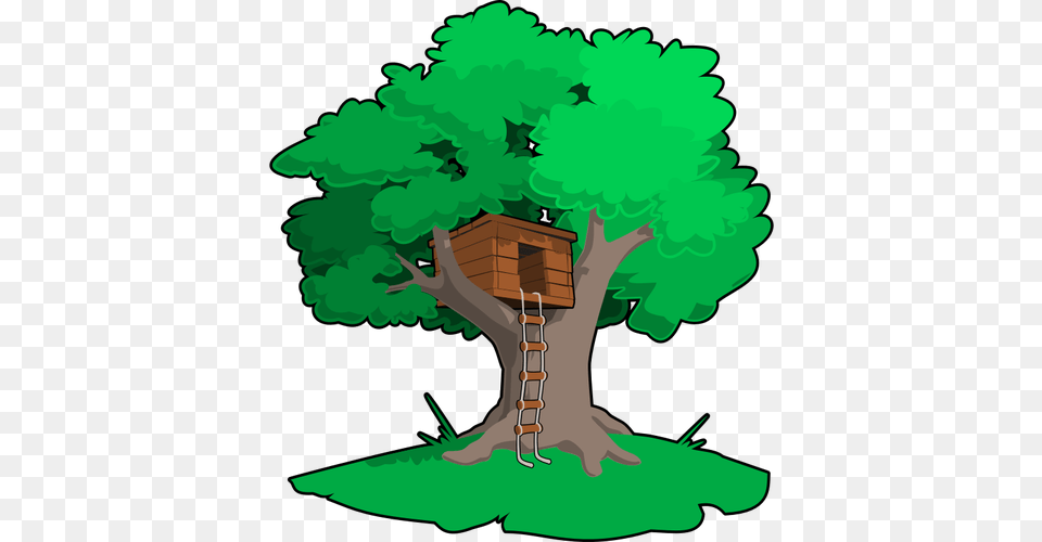 Tree House Vector Illustration, Plant, Housing, Tree House, Green Png
