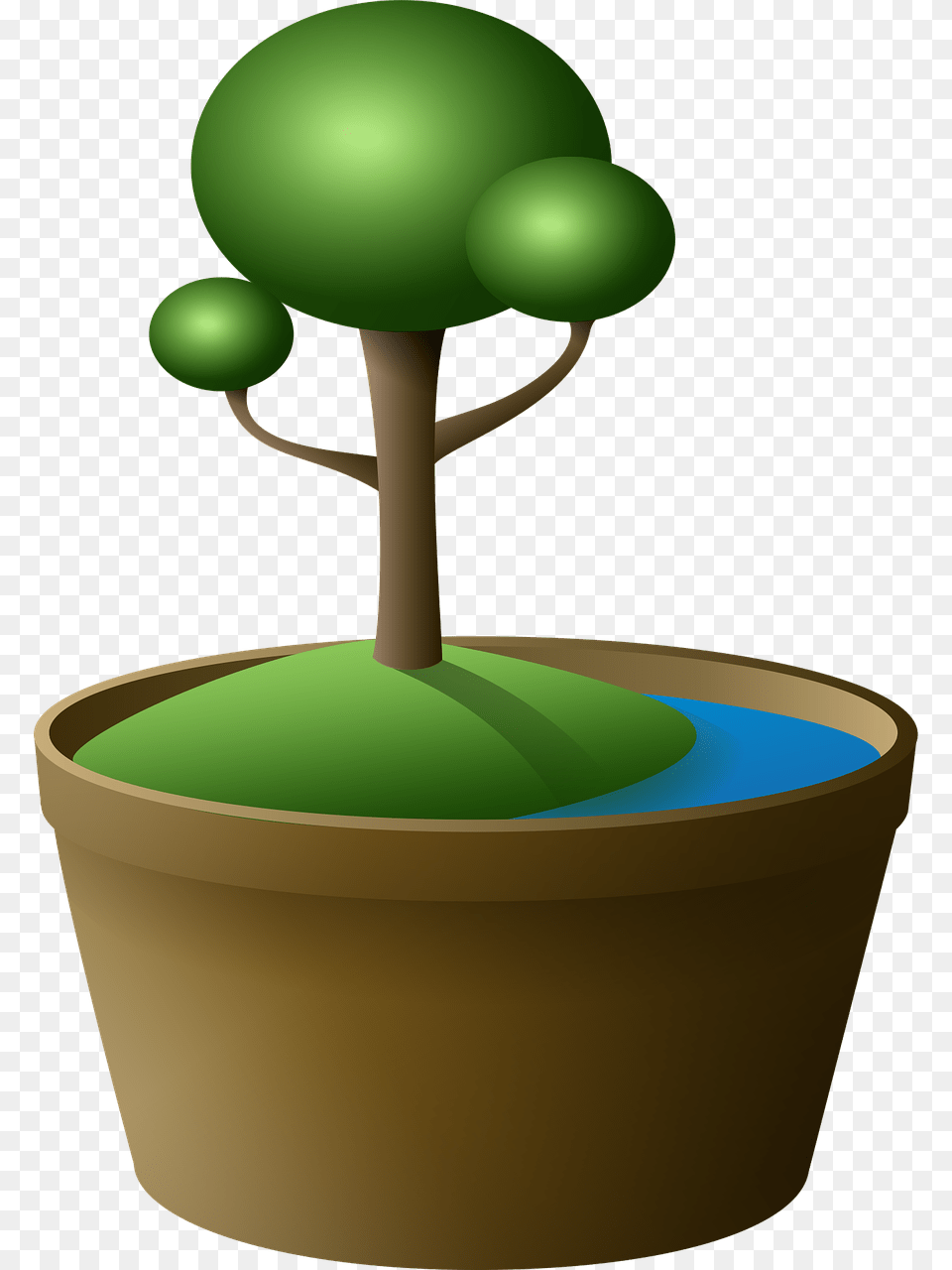 Tree In Pot Clipart, Green, Sphere, Plant, Potted Plant Free Png