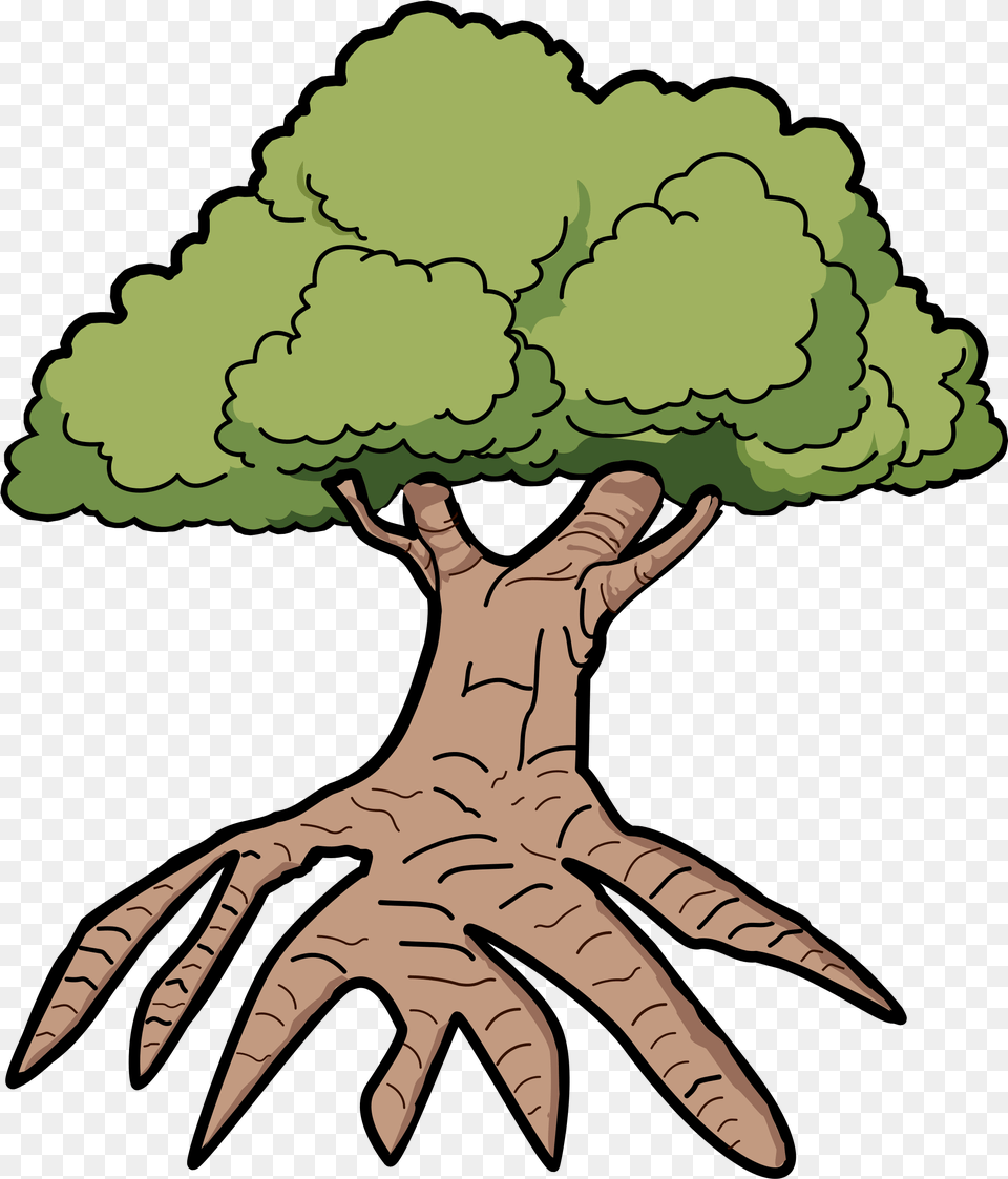 Tree Log Big Tree With Roots Clipart, Electronics, Hardware, Plant, Person Png Image