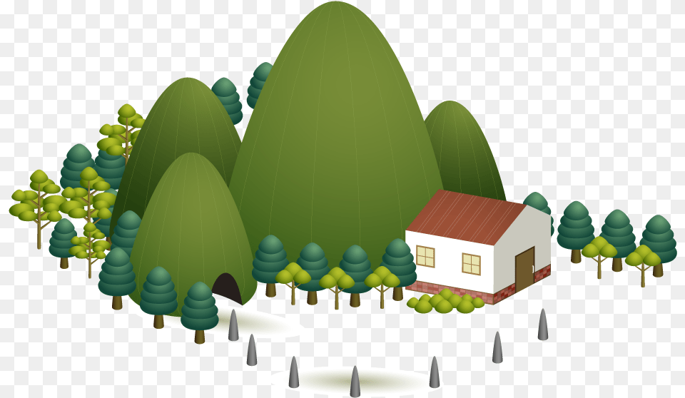 Tree Mountain Green, Neighborhood, Architecture, Building, Rural Free Transparent Png