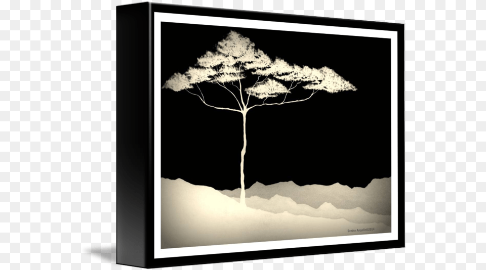 Tree Mountains Silhouette Bw Border By Denise Angelle Tree, Plant, Computer Hardware, Electronics, Hardware Free Png Download